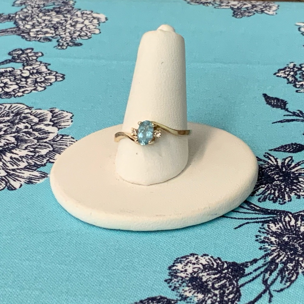 Aquamarine Diamond Gold Ring